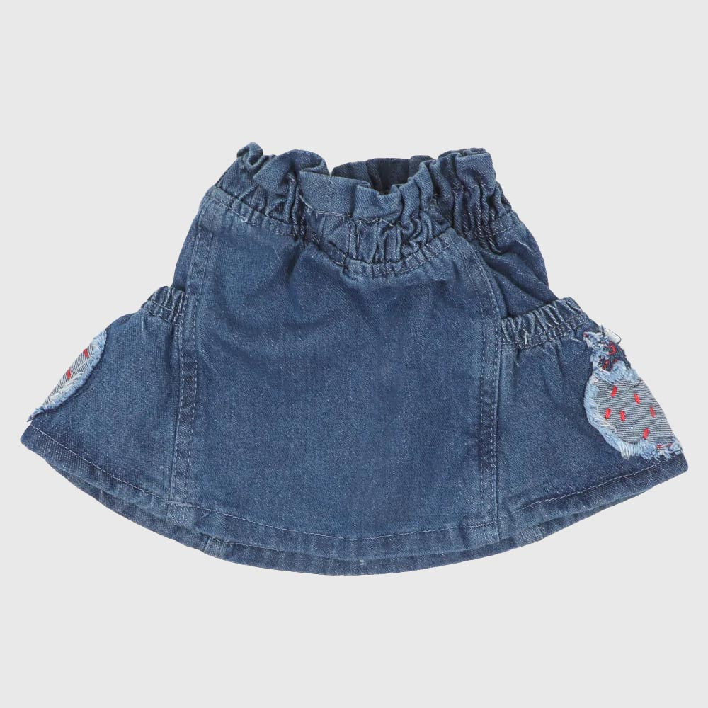 Infant Girls Skirt Denim Strawberry - LIGHT BLUE