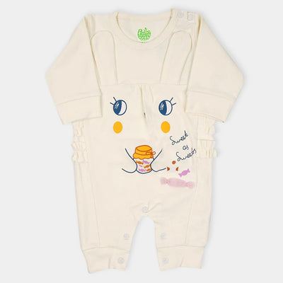 Infant Girls Knitted Romper Sweets - Off White