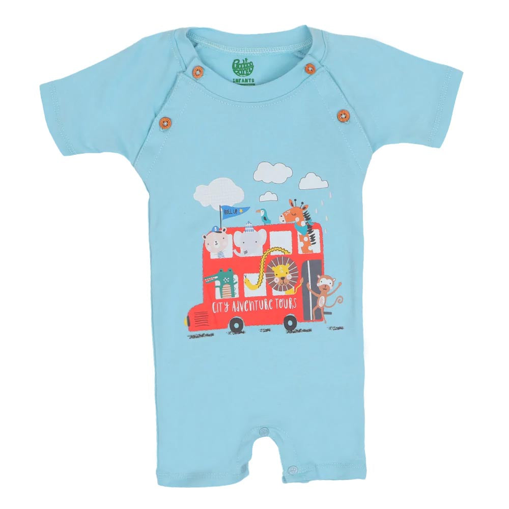 Infant Boys Knitted Romper City Adventure - Sky Blue