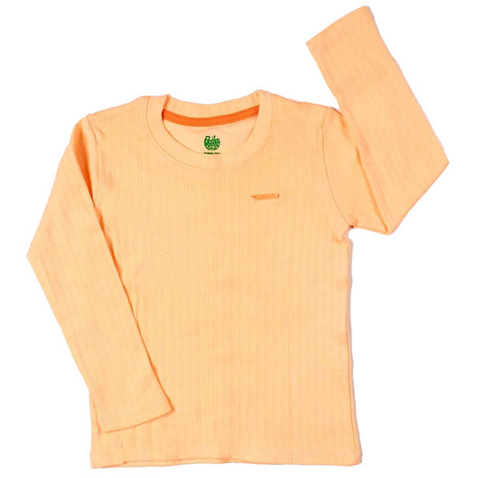 Infant Kids Full Sleeves T-Shirt Rib - Peach