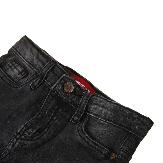 Skate Print Denim Pant For Boys - Black