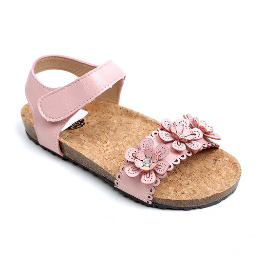 Flowers Strap Sandals For Girls - Pink