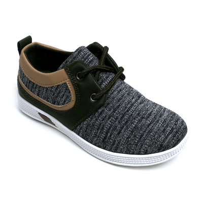 Casual Lace Up Sneakers For Boys - Green/Beige
