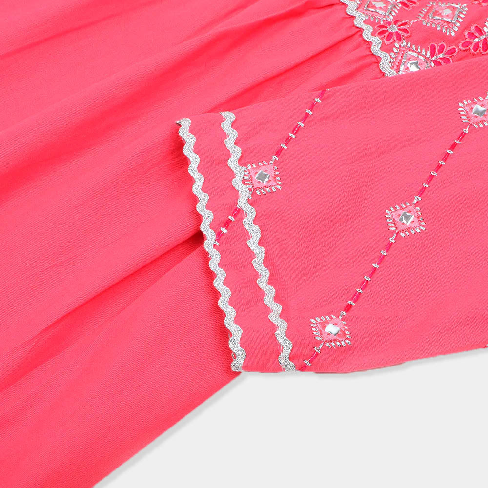 Girls 3 Pcs Fancy Suit - Pink