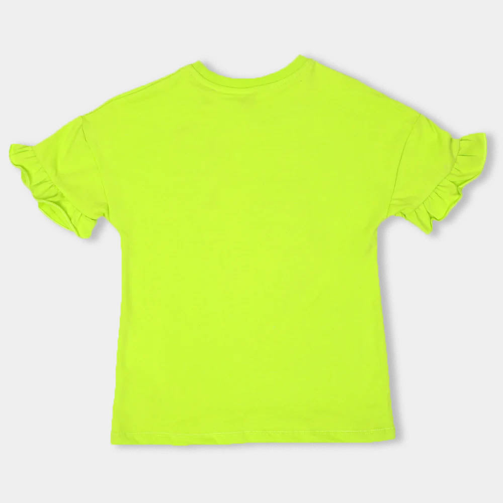 Girls T-Shirt Donut - Neon Green