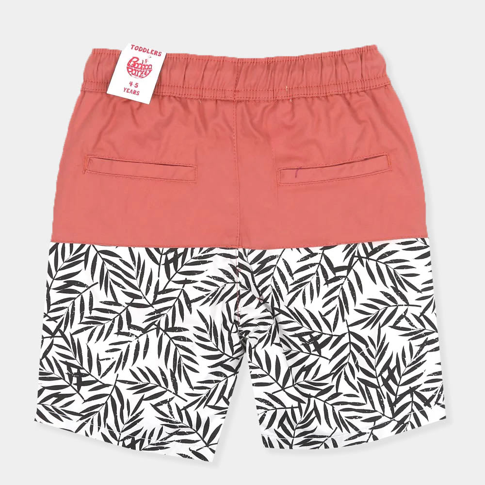 Boys Short Cotton Tropical - Coral