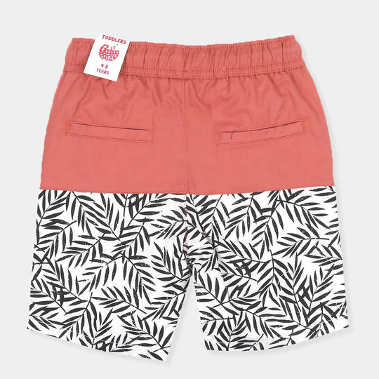 Boys Short Cotton Tropical - Coral