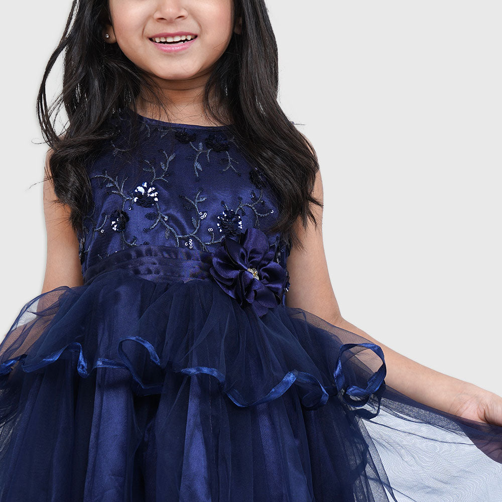 Girls Fancy Frock Layer -Blue