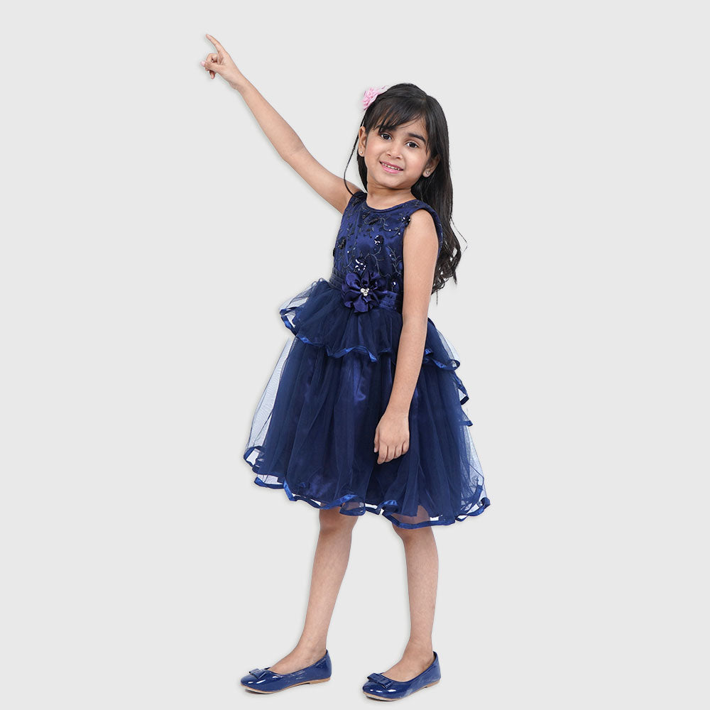 Girls Fancy Frock Layer -Blue