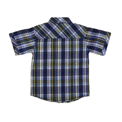 Contrast Yoke Casual Shirt For Boys - Blue