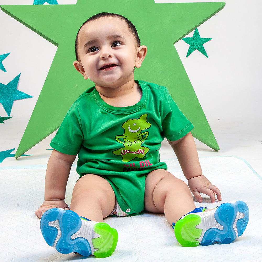 Infants Boys Basic Romper Dil Dil Pakistan - Fern Green