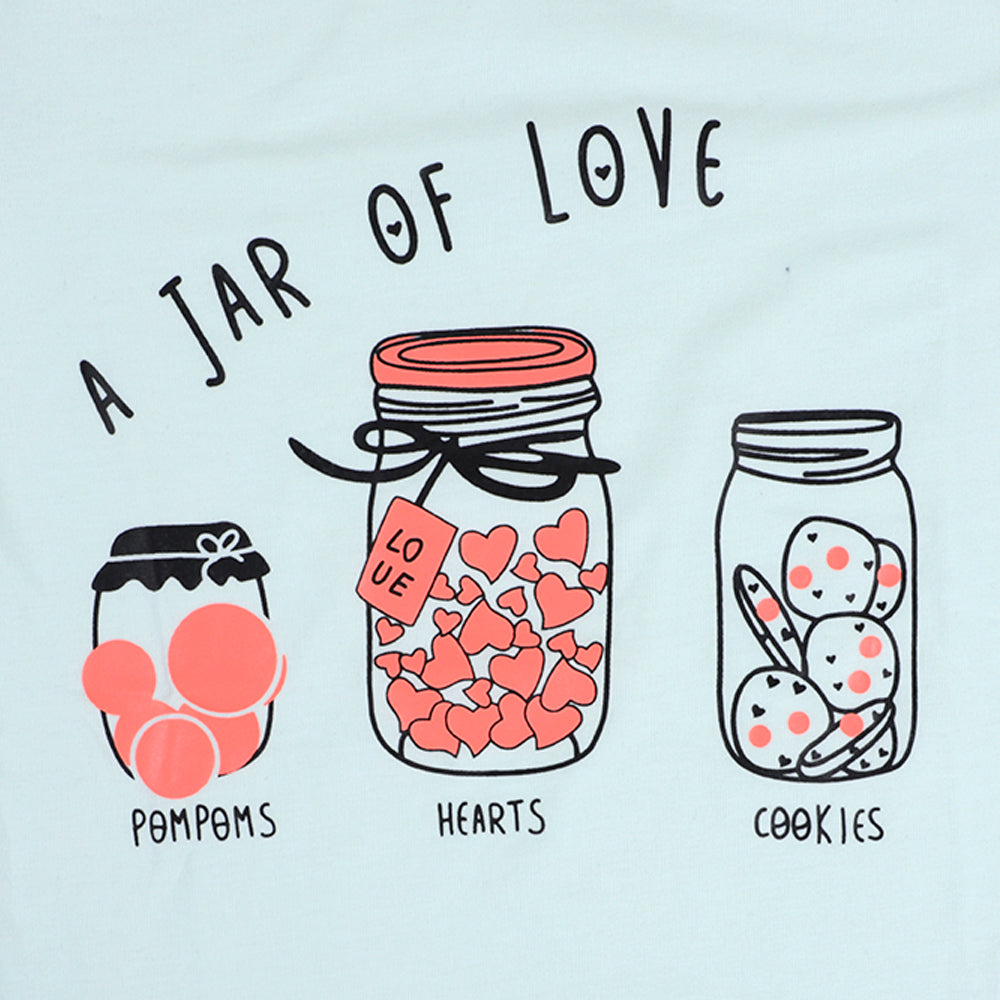 Jar Of Love T-Shirt For Girls - Mint