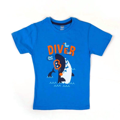 Infants Boys T-Shirt Diver E-C -B.Blue