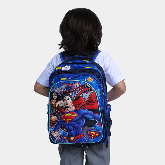Super Hero 3IN1 "School Bag Blue With Trolley, 33.5" For Kids