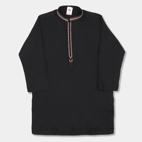 Boys Embroidered Kurta Magical - BLACK