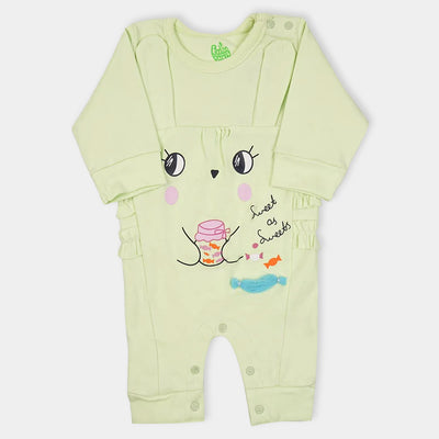 Infant Girls Knitted Romper Sweets - LIME CREAM