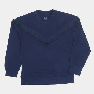 Teens Chicken Lace Sweatshirt For Girls Navy Blue