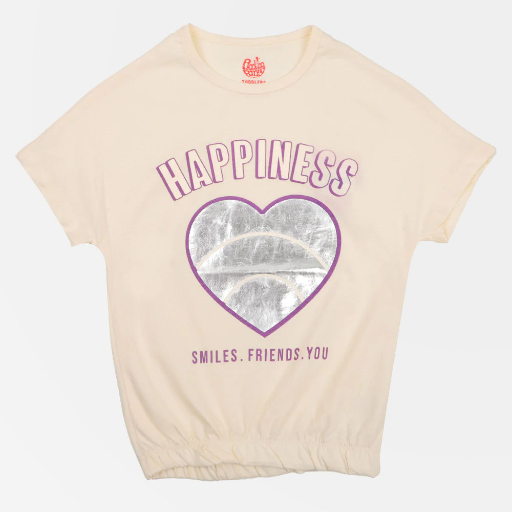 Girls-T-Shirt H/S HAPPINESS - Lilac