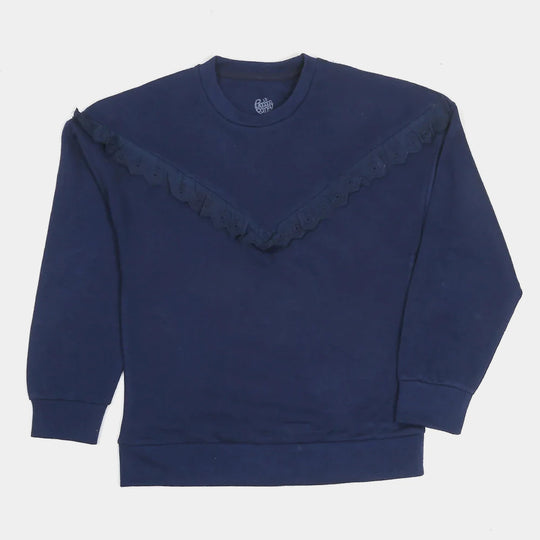 Chicken Lace Sweatshirt For Girls Navy Blue