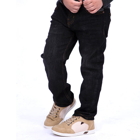 Cutnsew Denim Pant For Boys - Black