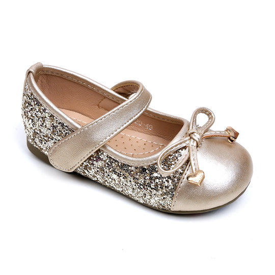 Fancy Glitter Pumps For Girls - Gold