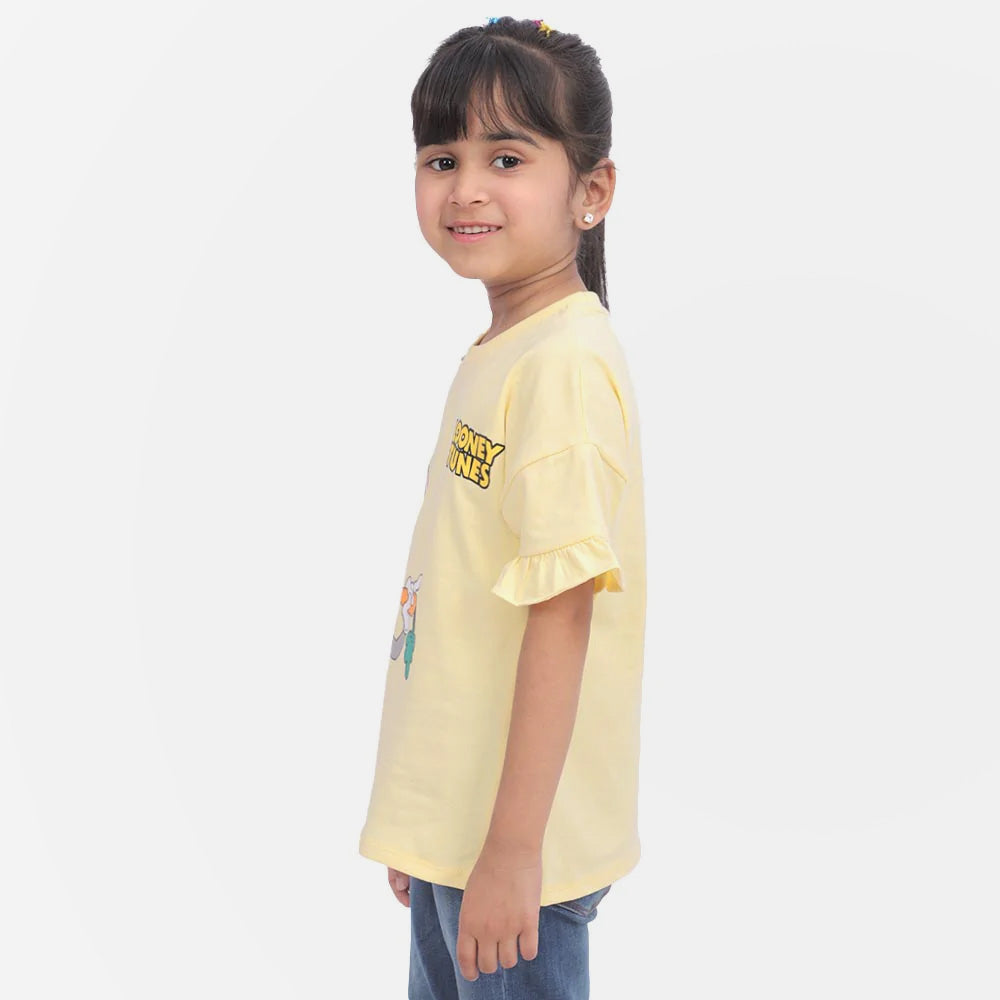 Girls T-Shirt Character - Pastel Yellow