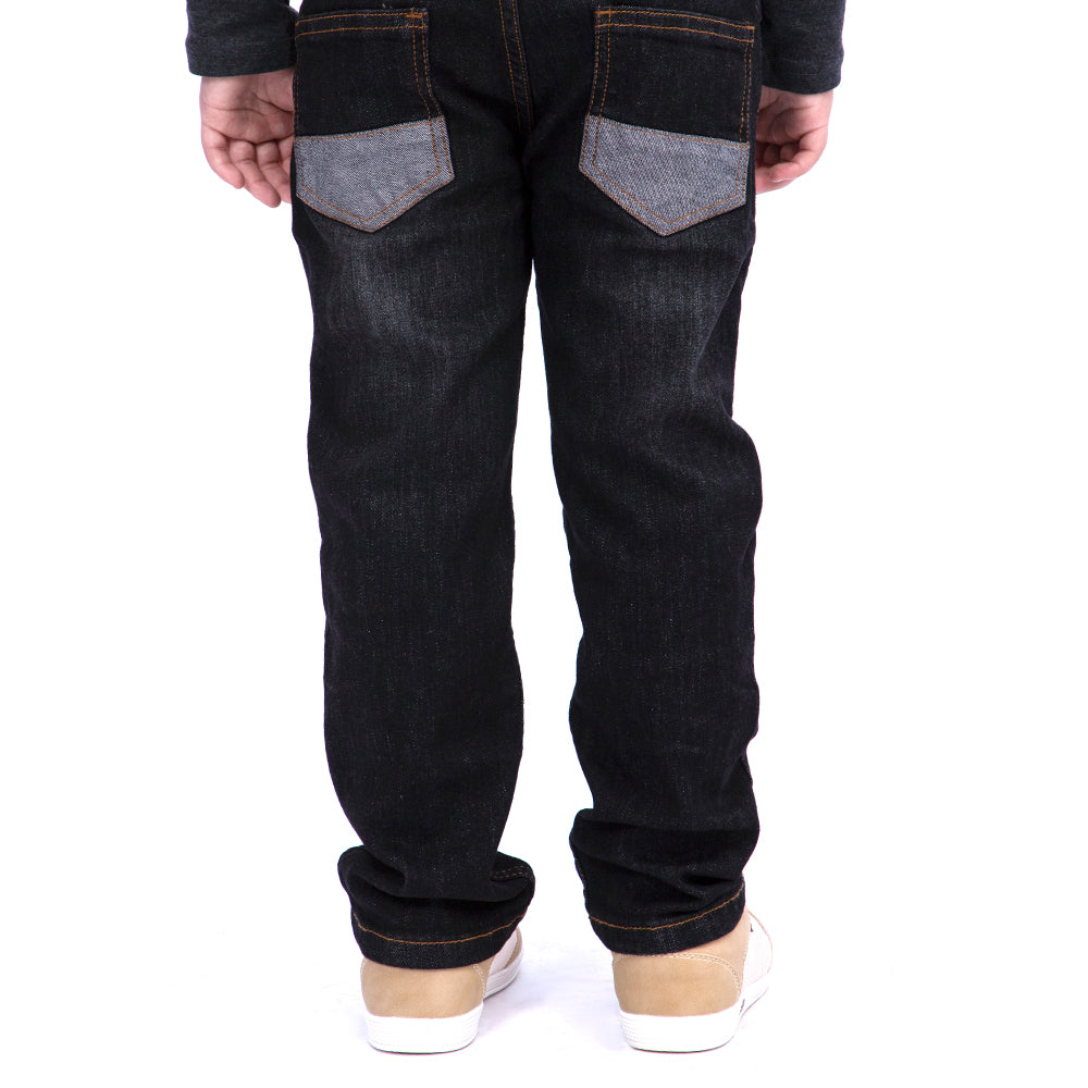 Cutnsew Denim Pant For Boys - Black