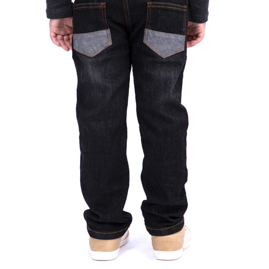 Cutnsew Denim Pant For Boys - Black