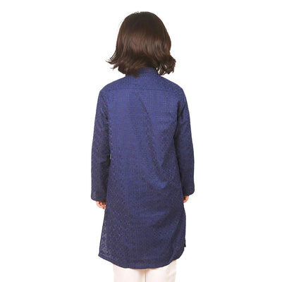 Boys Chicken Kurta - Navy Blue