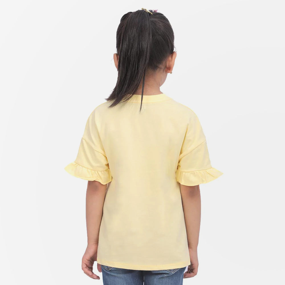 Girls T-Shirt Character - Pastel Yellow