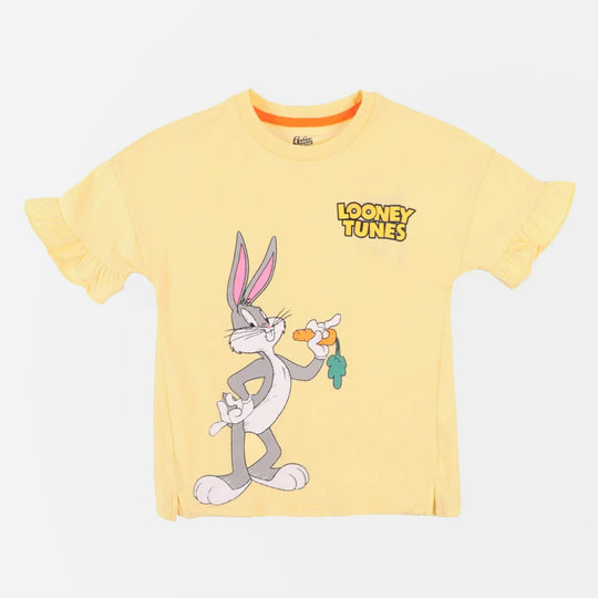 Girls T-Shirt Character - Pastel Yellow