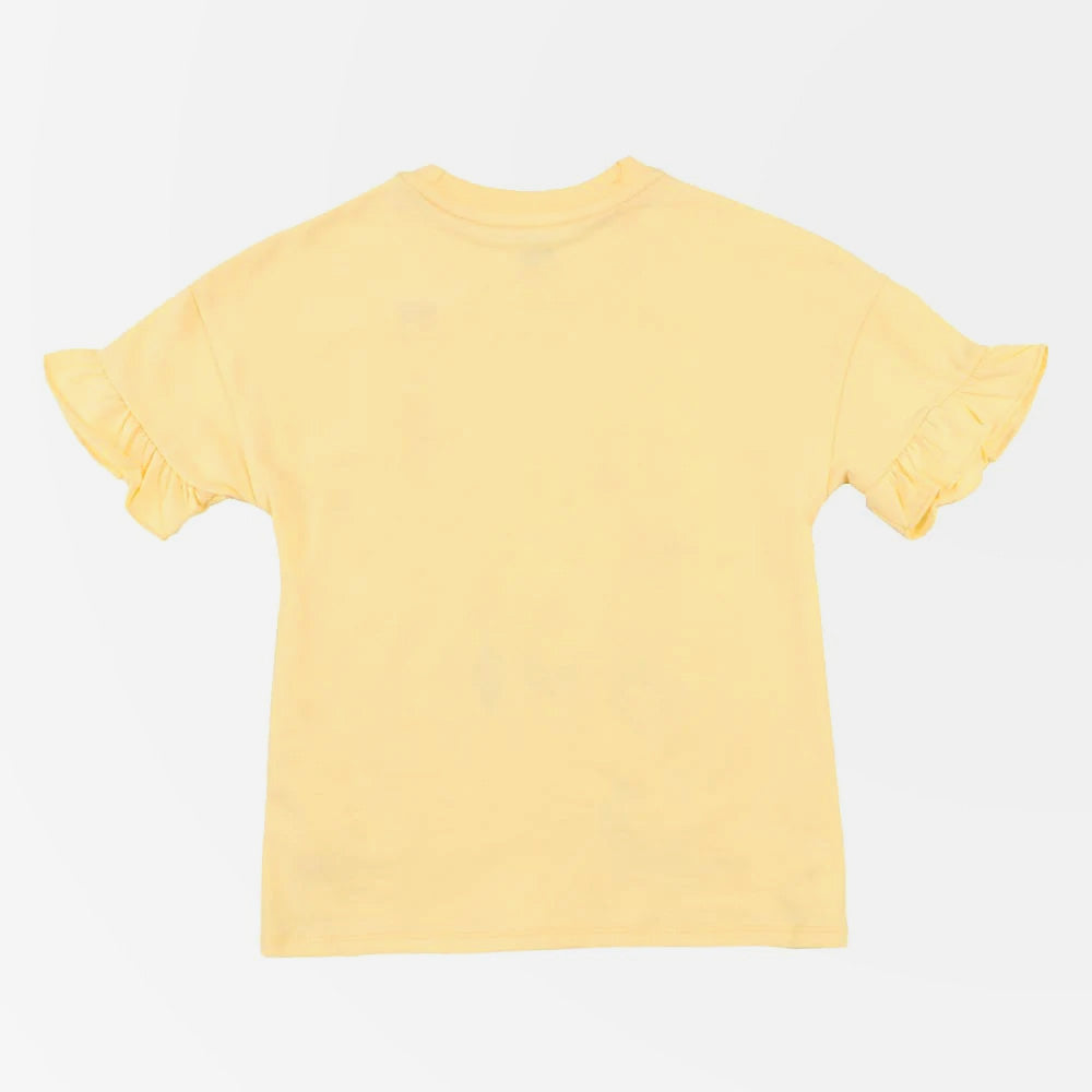 Girls T-Shirt Character - Pastel Yellow