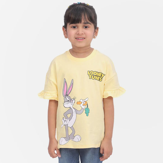 Girls T-Shirt Character - Pastel Yellow