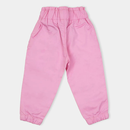 Infant Girls Pant Cotton Pocket Frill - Pink