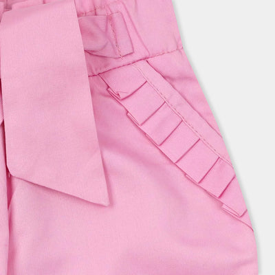 Infant Girls Pant Cotton Pocket Frill - Pink
