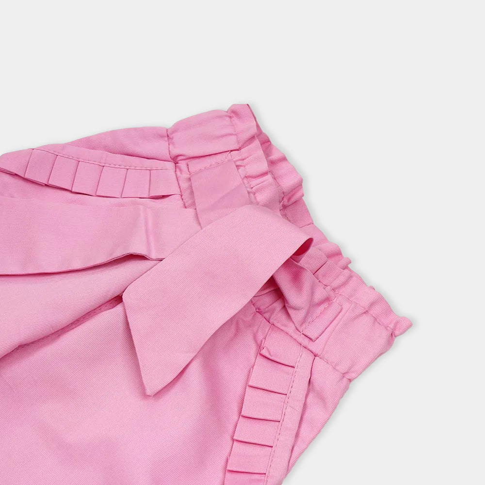 Infant Girls Pant Cotton Pocket Frill - Pink