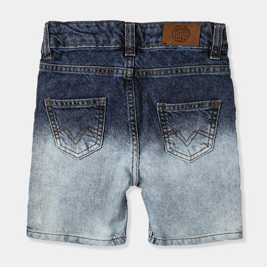Beach Print Denim Short For Boys - Mid Blue