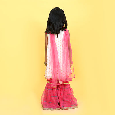 Gharara Bling 3 PCs Suit For Girls - Pink