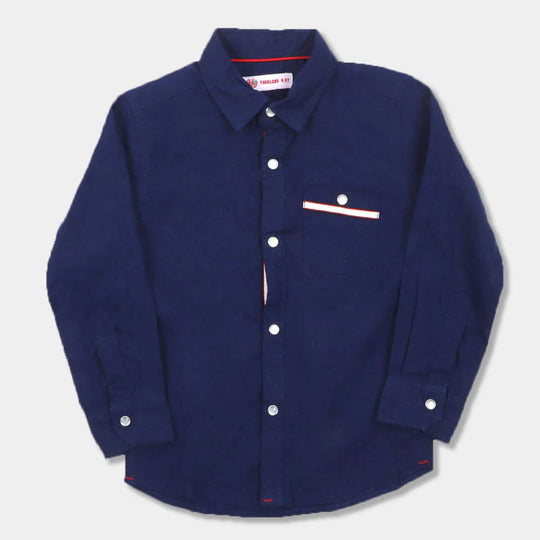 Boys Casual Shirt Snap Loop-Blue