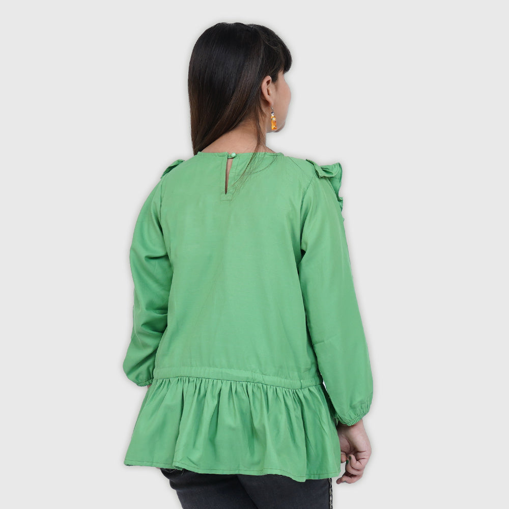 Girls Independence Top Love Green - Green