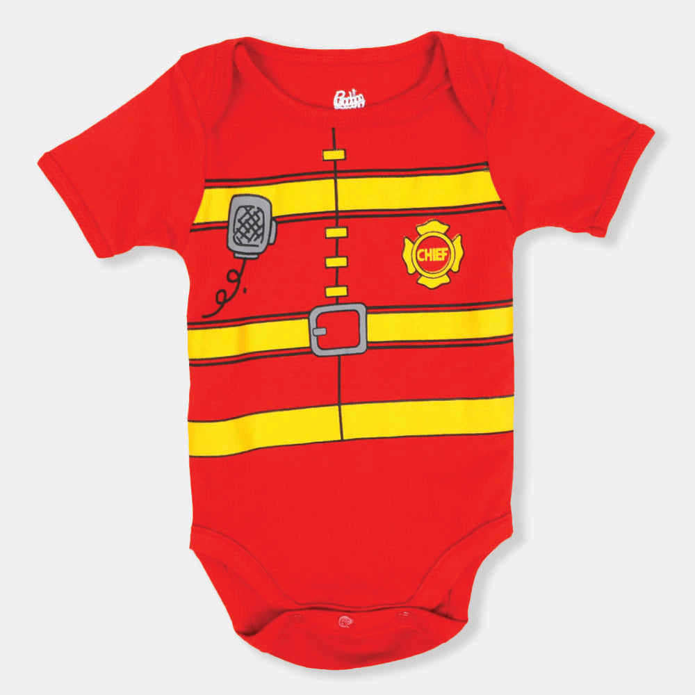 Infant Boys Knitted Romper Fire Men -.Red