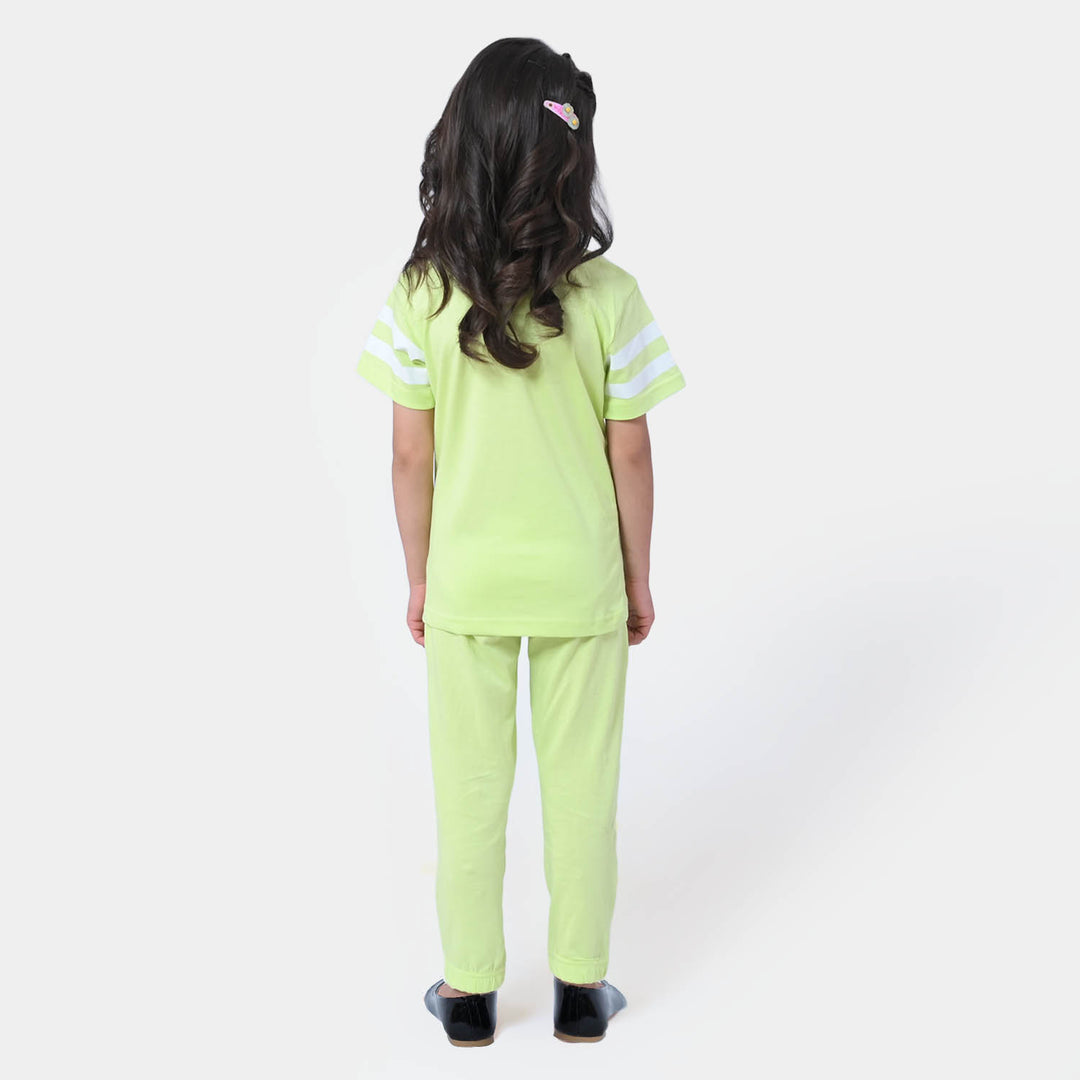 Girls Cotton 2Pcs Suit Character - Green