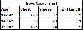Teens Boys Casual Shirt Extended Collar - Light Grey