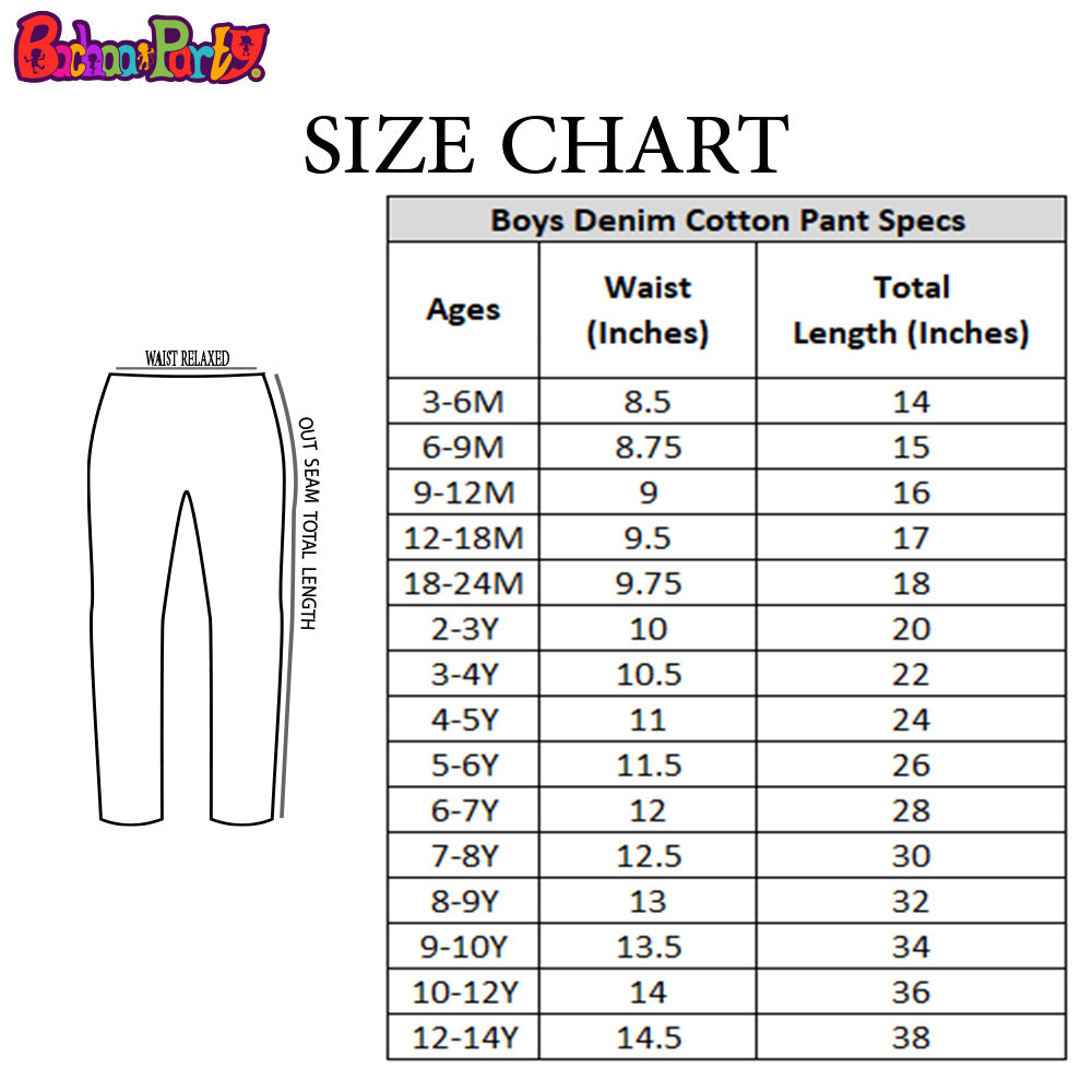 Boys Pant Denim Emb - Dark Grey