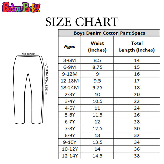 Boys Pant Denim Emb - Dark Grey