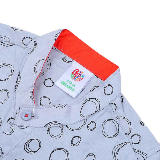 Circle Casual Shirt For Boys - Grey