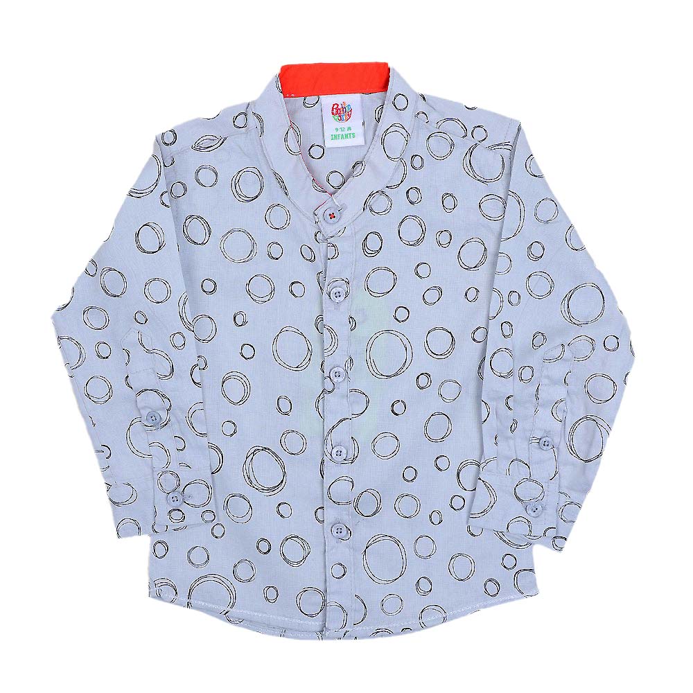 Circle Casual Shirt For Boys - Grey