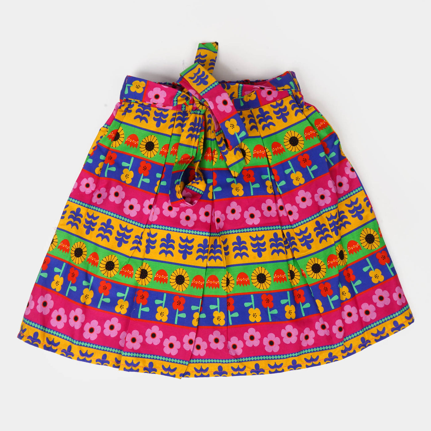 Girls Cotton Casual Skirt - Multi