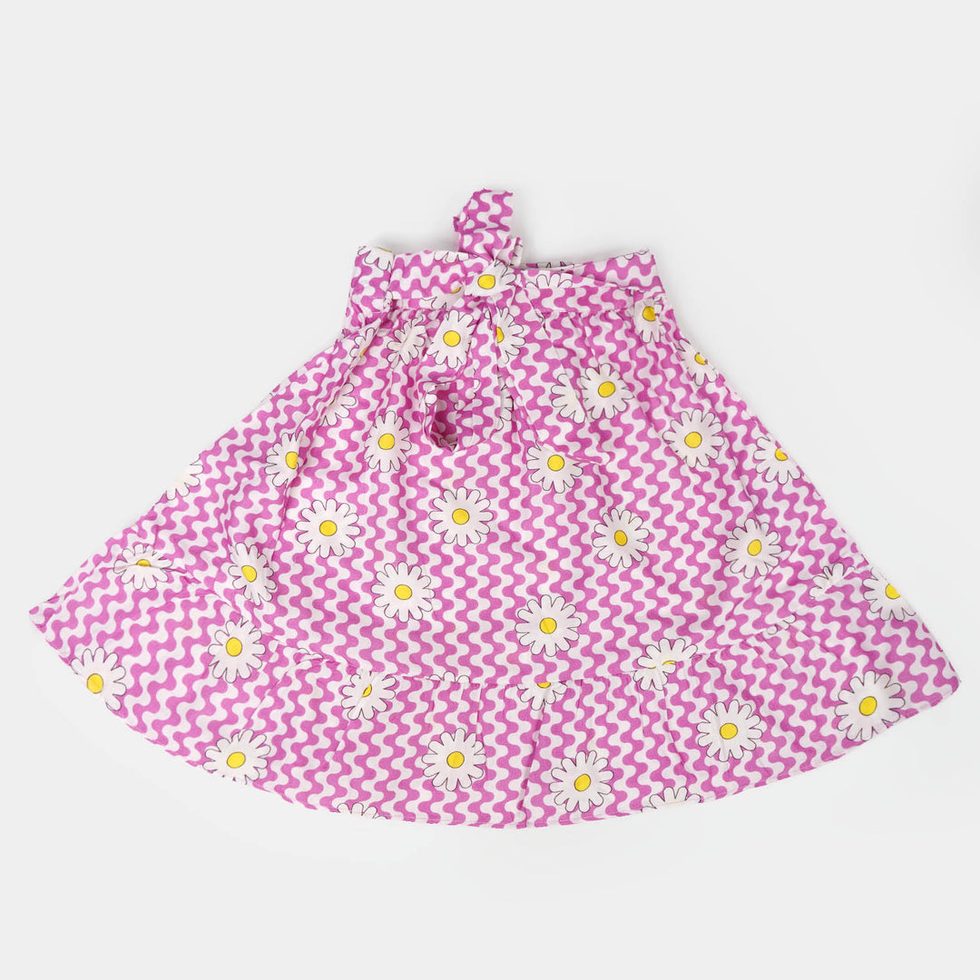 Girls Casual Skirt Flower - Pink