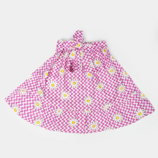 Girls Casual Skirt Flower - Pink